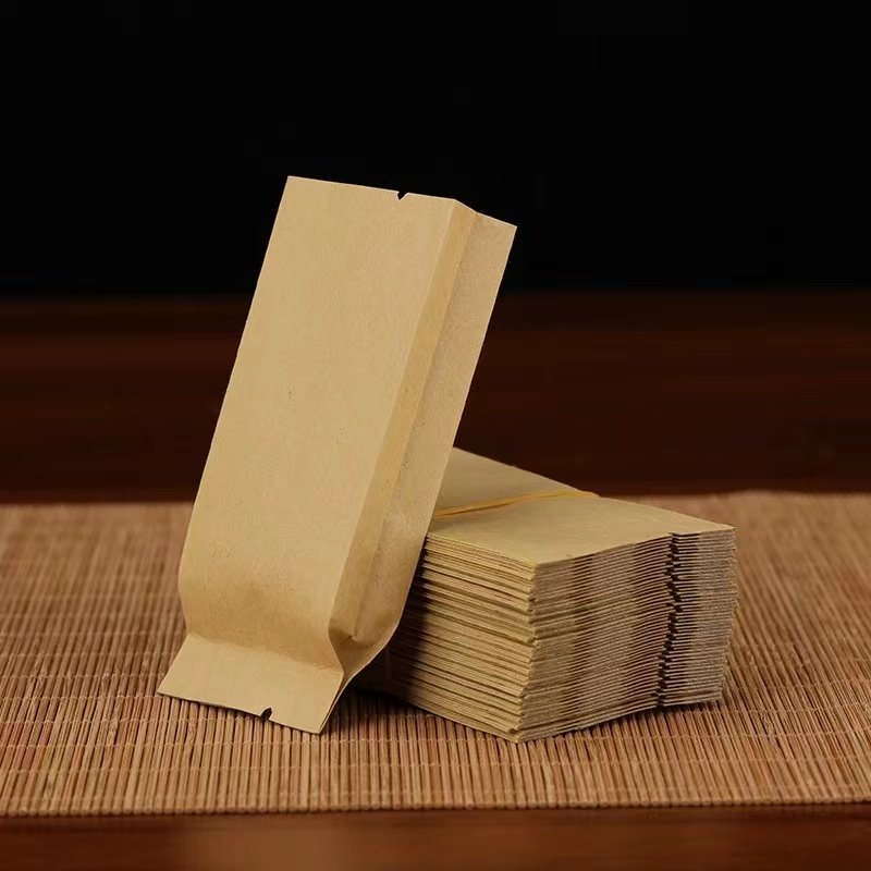 In Stock And Custom Metallized Brown Kraft Paper Aluminum Foil Heat Seal Powder Sugar Individual Stick Sachet Packets Bag
