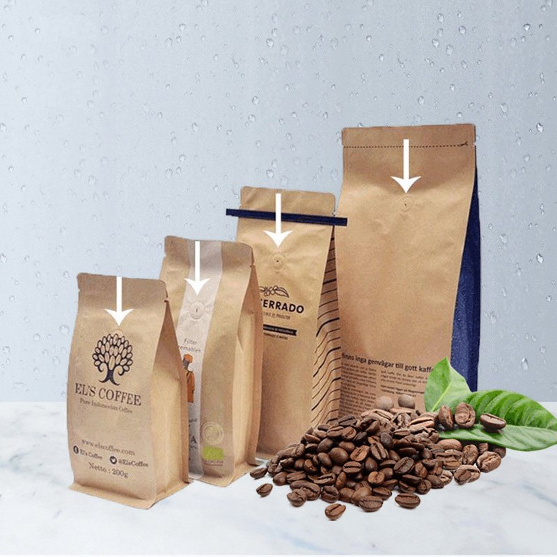Eco friendly sealed resealable food ziplock packaging mylar stand up pouch packing tea coffee bean bag with valve and zipper
