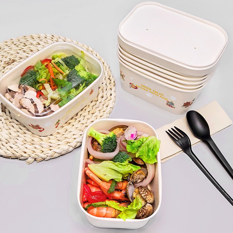 Dust Free Factory Food Grade Paper Recyclable Fast Food To Go Lunch Food Box Takeaway Containers