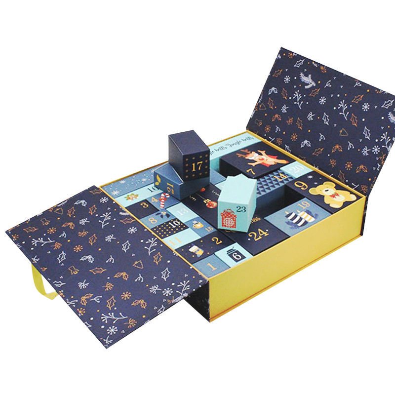 Wholesale Advent Calendar Custom Packaging Boxes Cosmetic Cardboard Box Beauty Gift Surprise Package Mystery Box