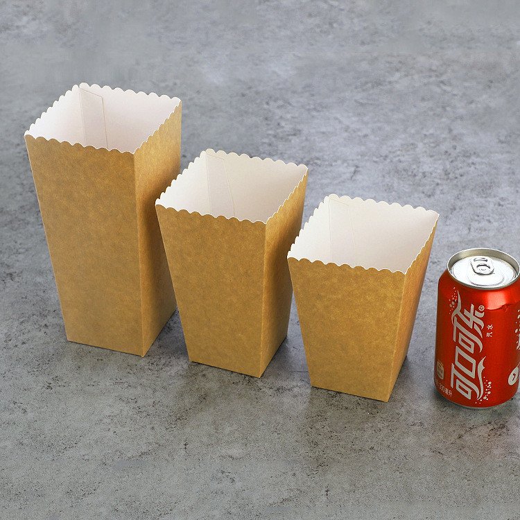 Wholesale Biodegradable Customizable Logo Fast Food Microwave Oil-proof Popcorn Packaging Paper Box