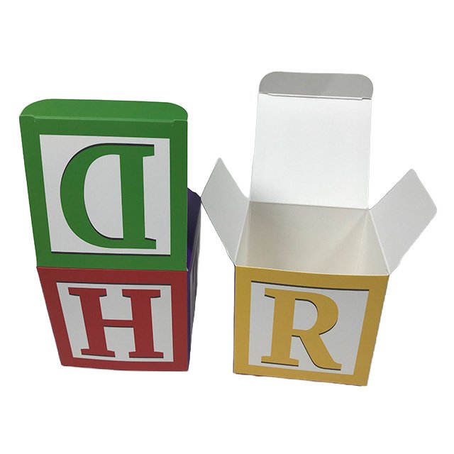 Custom Printed Logo Small Box for Toys Folding Paper Toys Box for Kids Mini Square Toy Packaging Boxes Matte Lamination Embossed