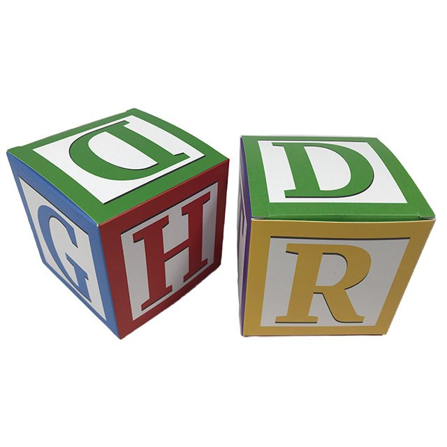 Custom Printed Logo Small Box for Toys Folding Paper Toys Box for Kids Mini Square Toy Packaging Boxes Matte Lamination Embossed