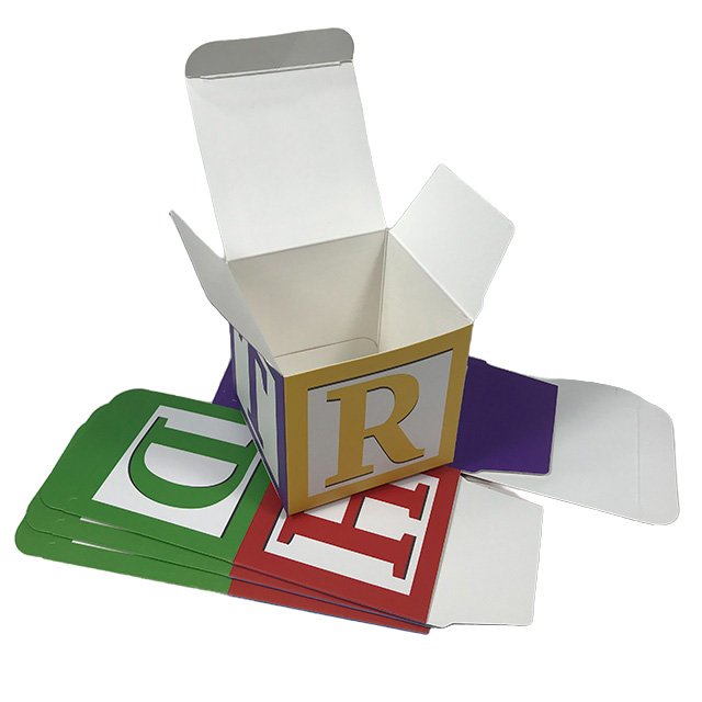 Custom Printed Logo Small Box for Toys Folding Paper Toys Box for Kids Mini Square Toy Packaging Boxes Matte Lamination Embossed