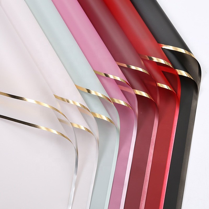 Stock Korean Paper Translucent Waterproof Florist Bouquet Packaging Materials Matte Paper for Flowers Solid Color PE OPP Opp Bag