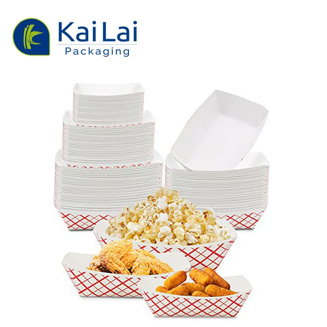 Disposable to go food container paper food boats serving tray