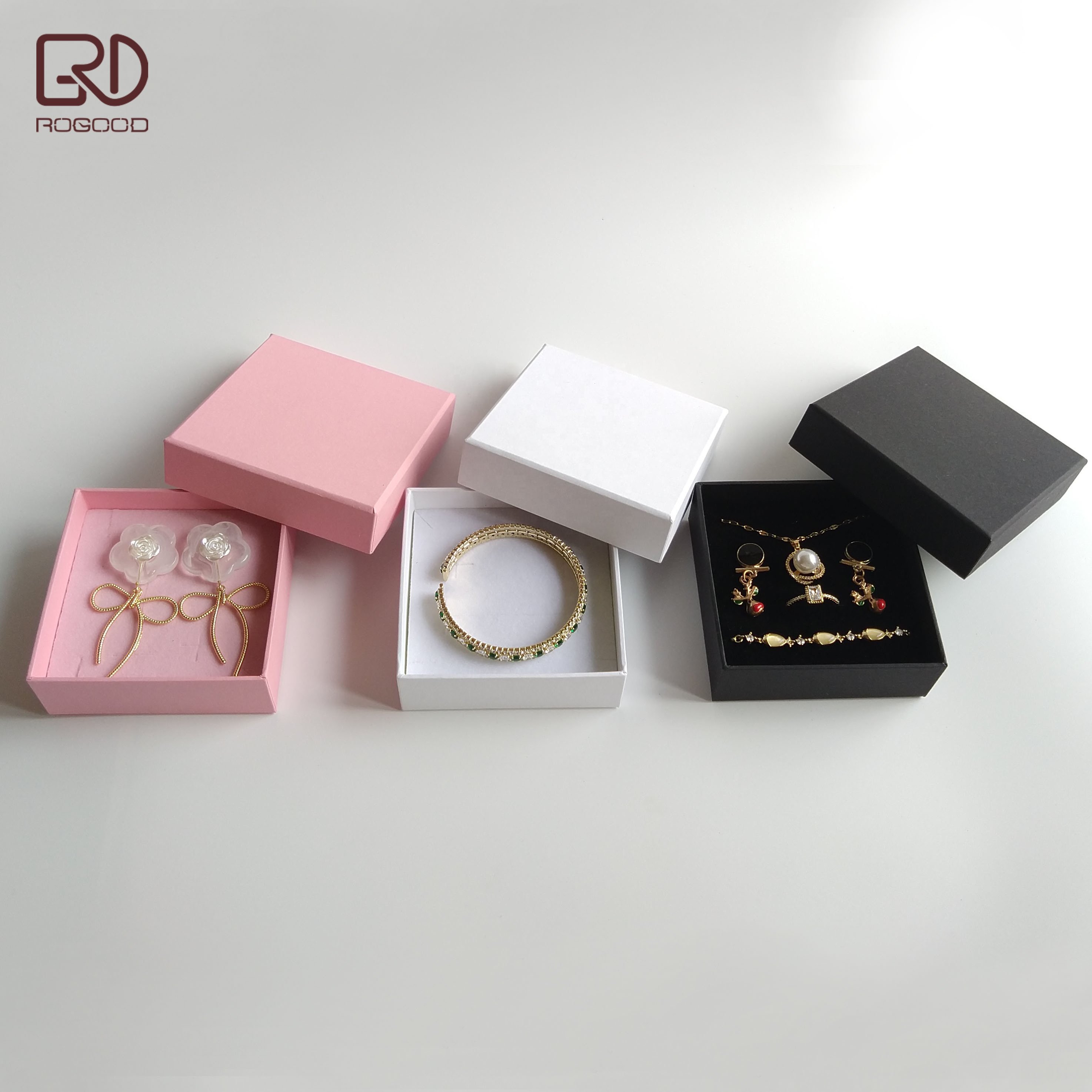 ROGOOD Accept custom 9x9x3cm cardboard made quality bangle bracelet use jewelry box P2113