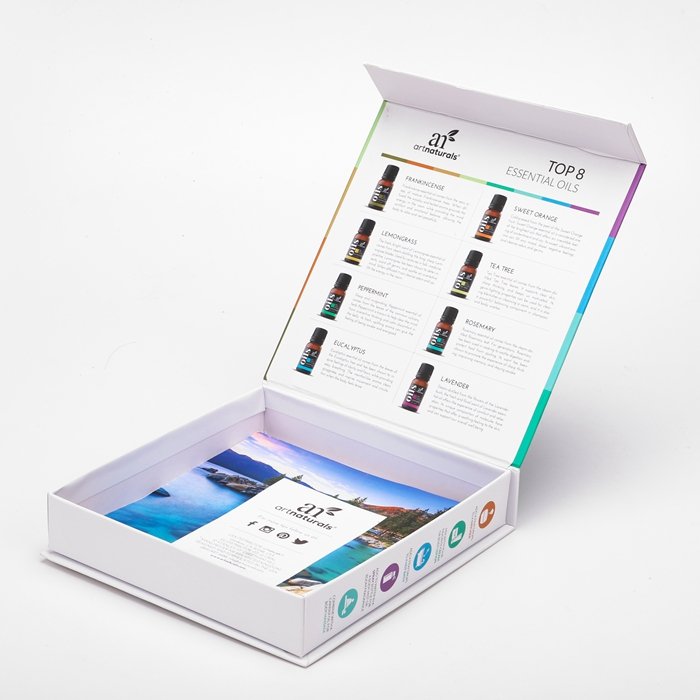 Custom Design Printing Book Style Flip Top Closure foldable Paper Magnet Rigid Box