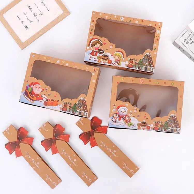 Xmas Boxes Small Size Red Christmas Candy Gifts Santa Packaging Box Xmas Gift Paper Boxes