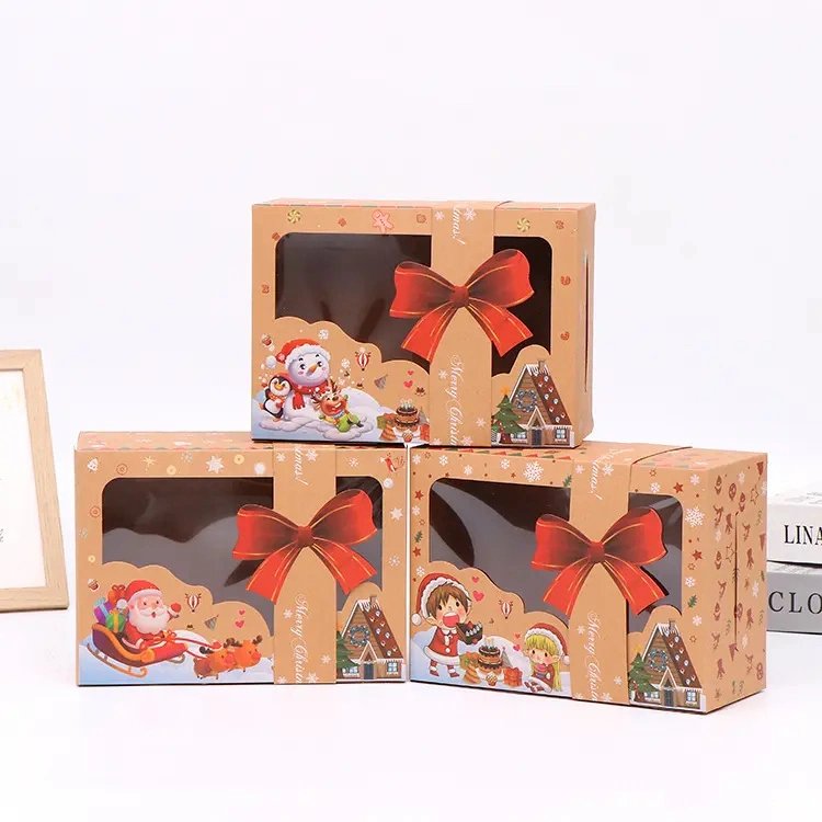 Xmas Boxes Small Size Red Christmas Candy Gifts Santa Packaging Box Xmas Gift Paper Boxes