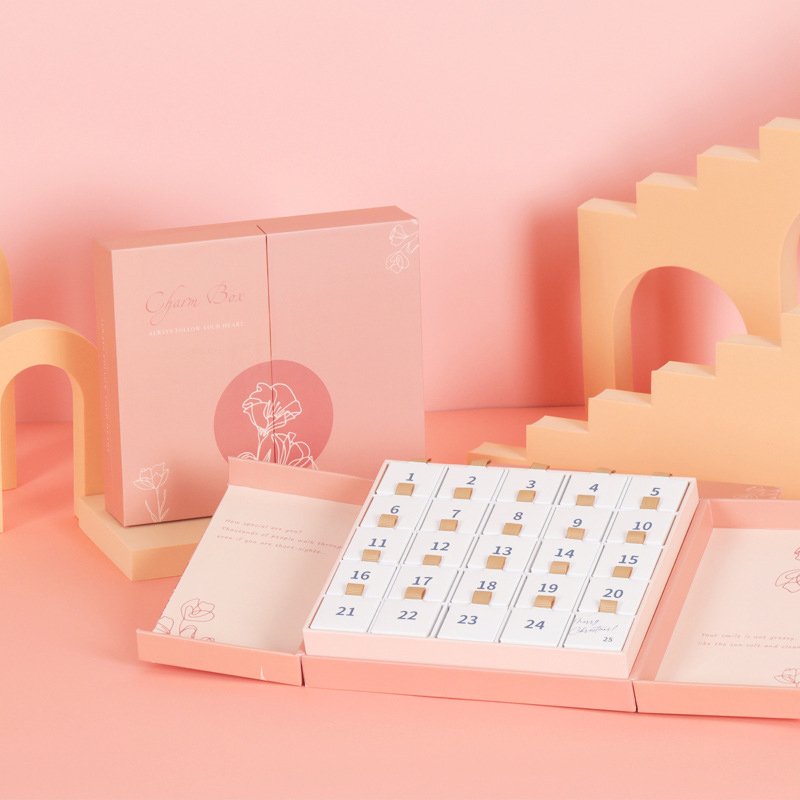 Super september custom fashion christmas calendar gift paper boxes