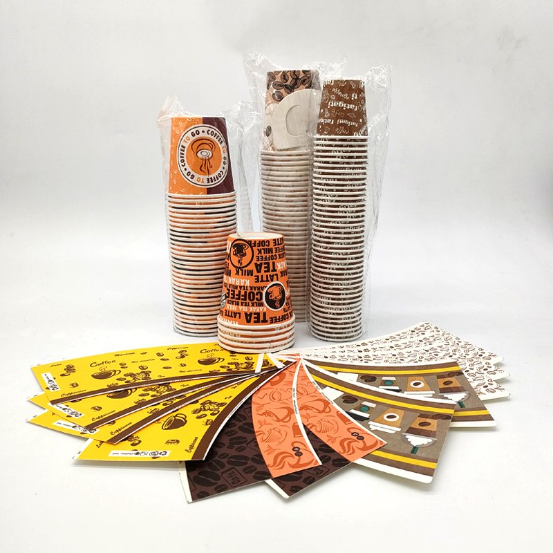 300 Grams 12 oz Ice Cream PLA Coated Customized Logo Printing Kraft Paper Cup Fan