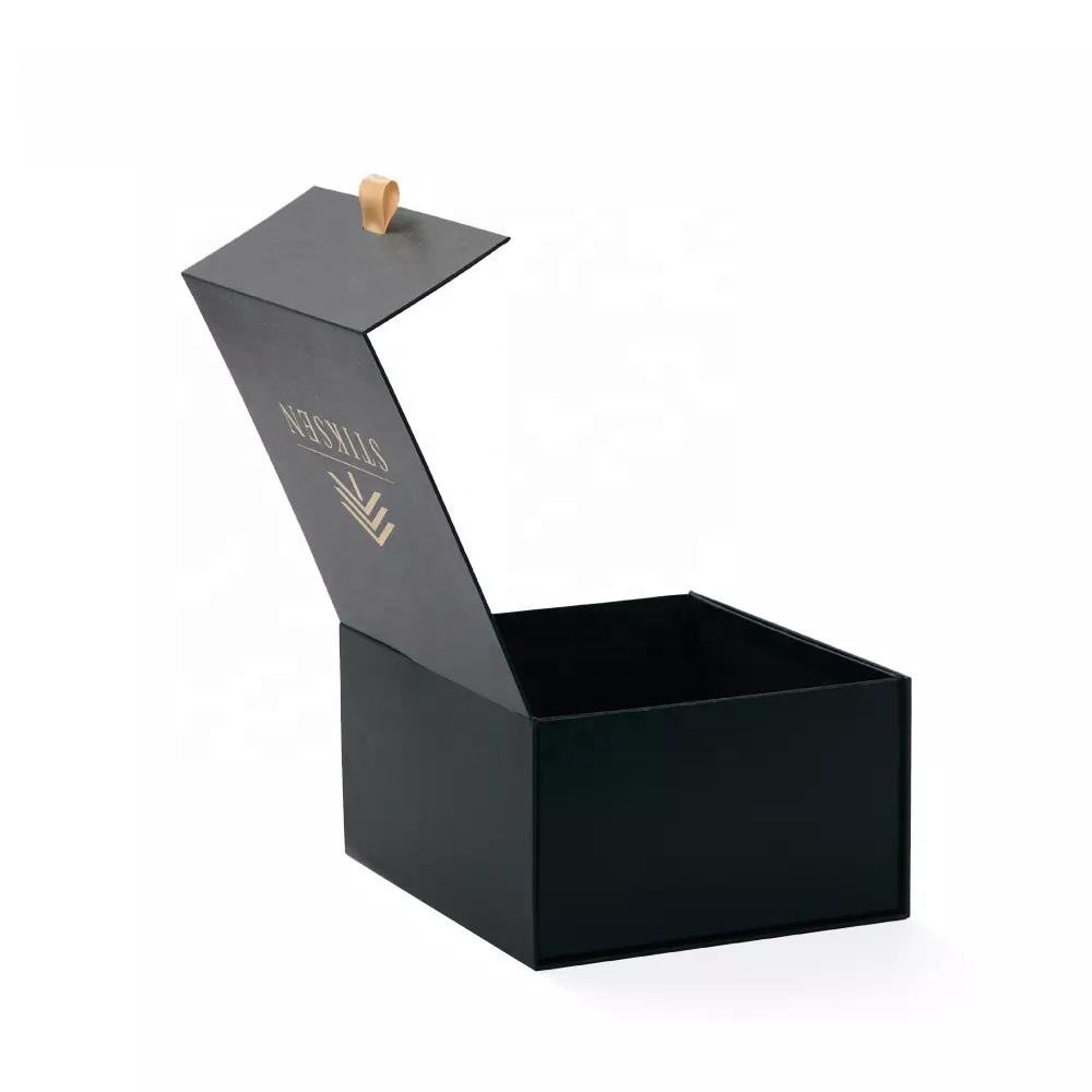 Wholesale Custom Logo Baseball Cap Snapcap Paper Box Hat Packaging Magnet Lid Foldable Cardboard Gift Box With Ribbon Closure