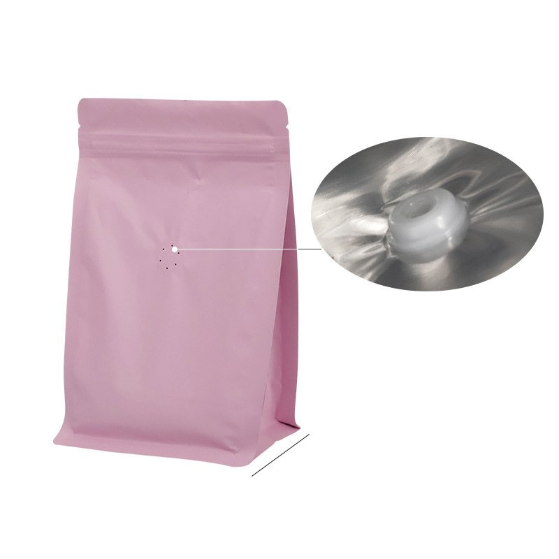 Food Grade Kraft Paper Tea Packing Zipper Pouch Roasted Coffee Bag Pouches Flexible Block Bottom Aluminum Bags Coffee Packaging