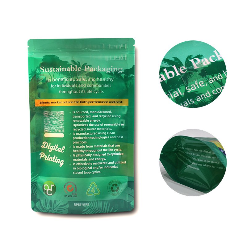 Custom Printed Aluminum Foil Logo Food Grade Resealable Smell Proof Moisture-proof Stand Up Pouch Mylar Bags