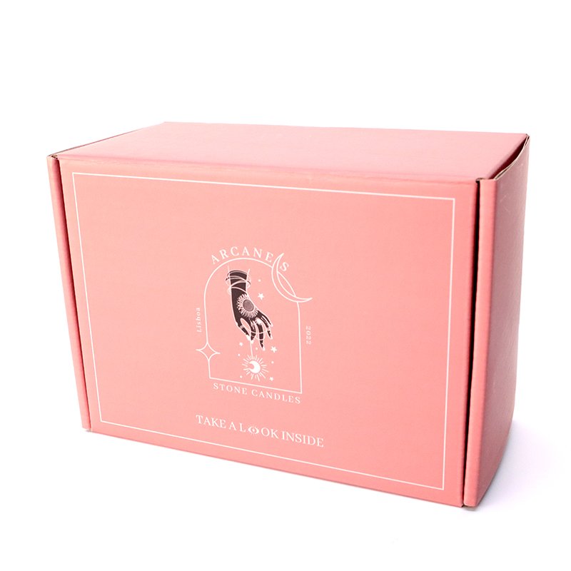 Custom Printed Logo Corrugated Cardboard Paper Candle Packaging Mailer Shipping Postal Gift Box