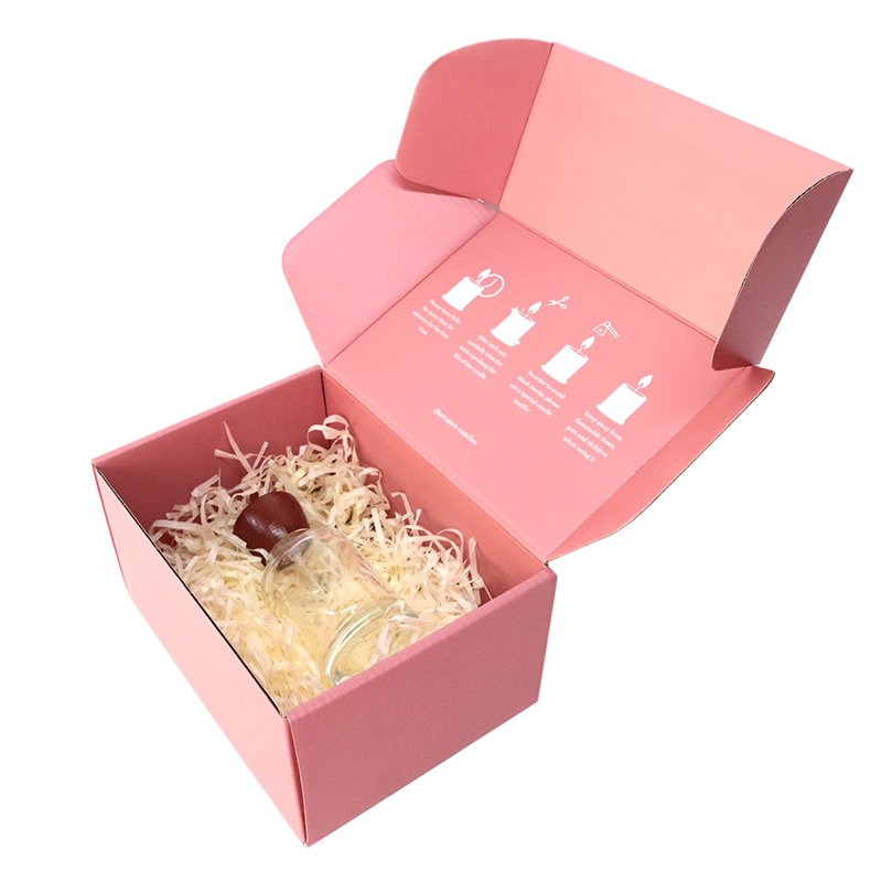 Custom Printed Logo Corrugated Cardboard Paper Candle Packaging Mailer Shipping Postal Gift Box