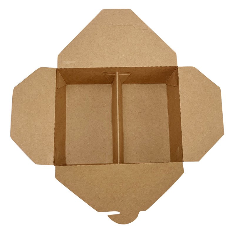 Disposable Takeaway Food Containers Brown Kraft Paper Take Out Food Lunch Boxes For Salad Sushi