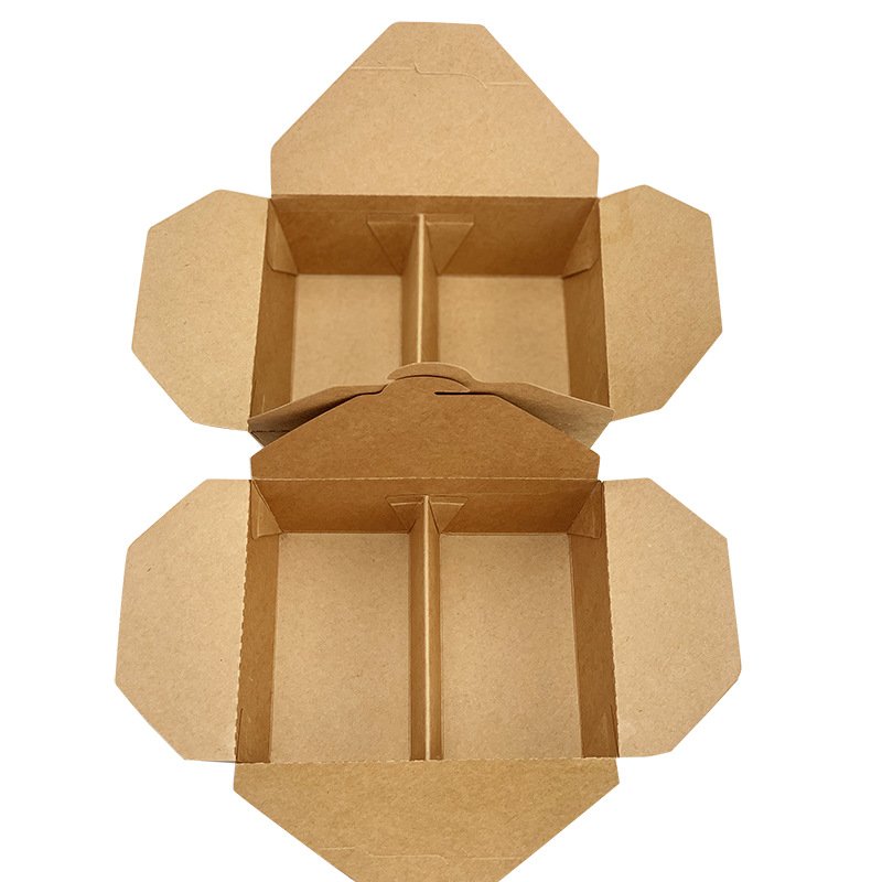 Disposable Takeaway Food Containers Brown Kraft Paper Take Out Food Lunch Boxes For Salad Sushi