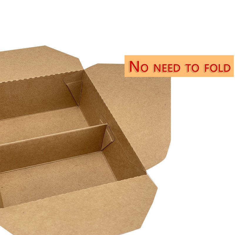 Disposable Takeaway Food Containers Brown Kraft Paper Take Out Food Lunch Boxes For Salad Sushi