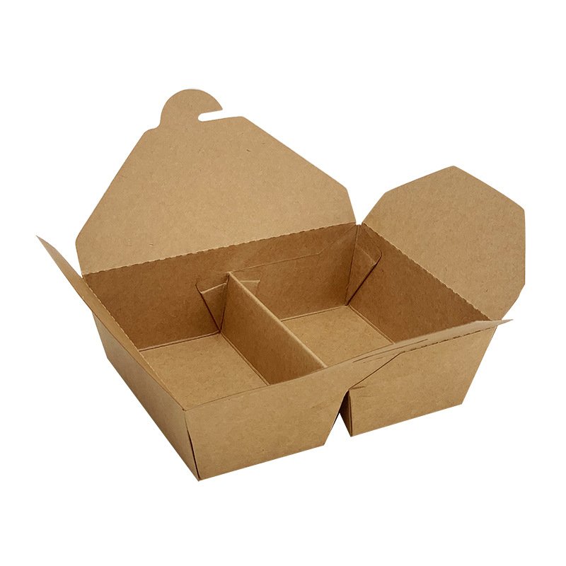 Disposable Takeaway Food Containers Brown Kraft Paper Take Out Food Lunch Boxes For Salad Sushi