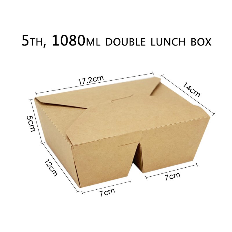 Disposable Takeaway Food Containers Brown Kraft Paper Take Out Food Lunch Boxes For Salad Sushi