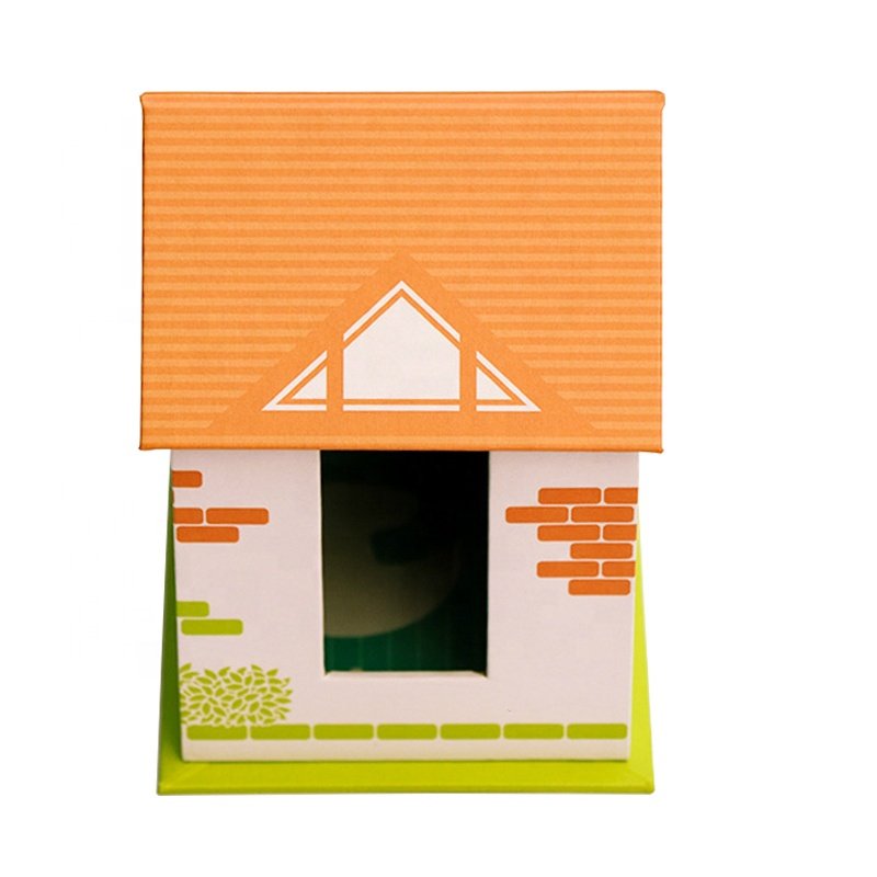 Christmas House Shaped Gift Paper Box Custom Unique Design