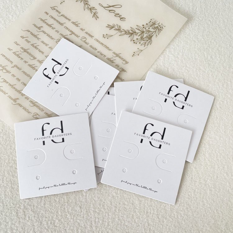 Small Earring Display Card Custom 450gsm Coated Paper Card Tag Label For Jewelry With Own Brand