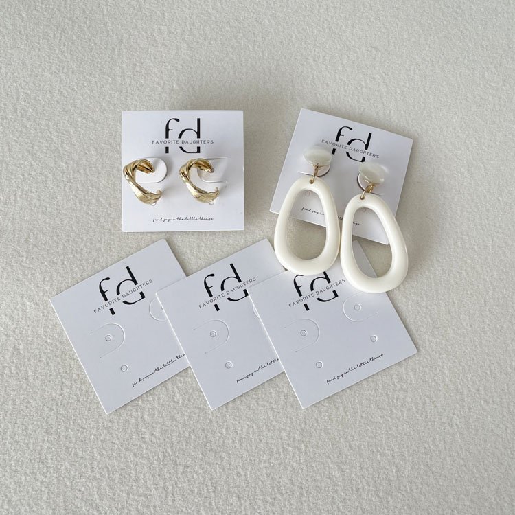 Small Earring Display Card Custom 450gsm Coated Paper Card Tag Label For Jewelry With Own Brand