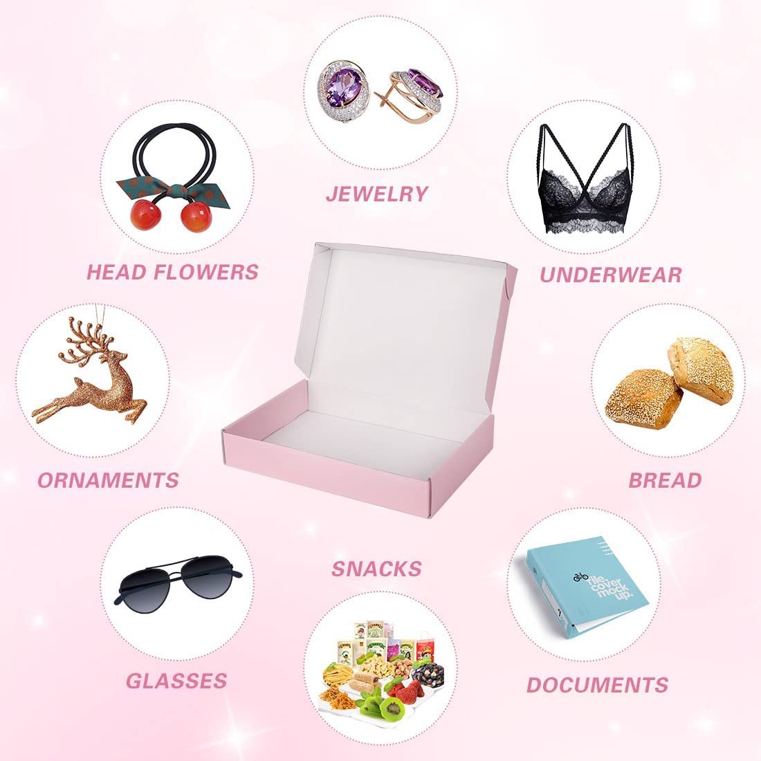 Custom Logo Printed Pink Luxury Recycled Corrugated Folding Kraft Paper Packaging Box