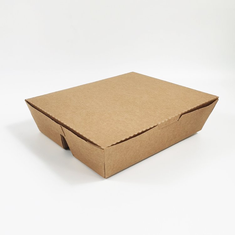 Disposable Recycle Food Grade Take Away Container Packaging Fast Food Takeaway Kraft Paper Lunch Box