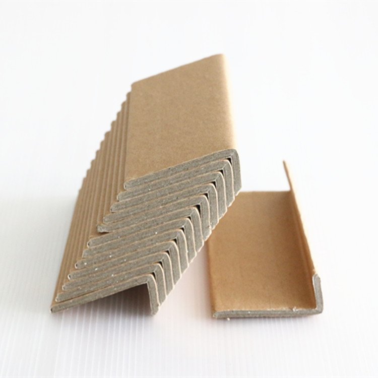 Custom Moistureproof Kraft Paper L Profile Cardboard Paper Corner Edge Protector Puzzle-cut V-boards Edgeboard For Packaging