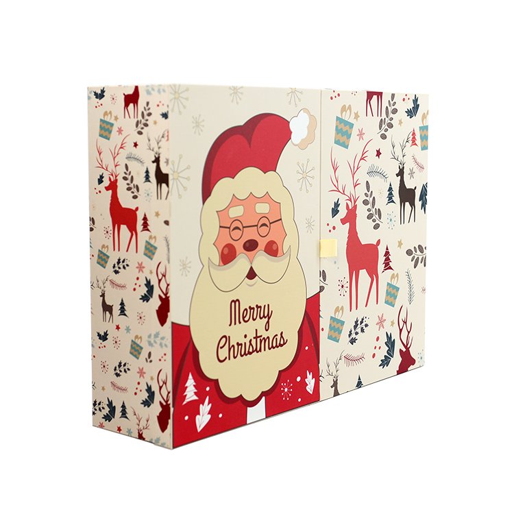 Factory Custom Ramadan Christmas Chocolate Calendar Advent Boxes Paper Cosmetic Cardboard Packaging 24 pieces small drawer Gift