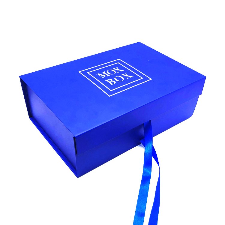 custom Cardboard Navy blue Wedding Favor Party Package Boxes with Logo Luxury Magnetic Hamper Royal Blue Gift Box Packaging