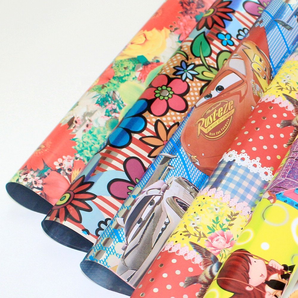 Metallic Gravure Customized Print Coated Children Wrapping Paper Rolls Sheets for Kids Gifts Packaging