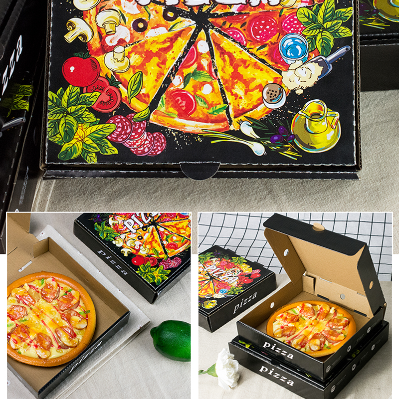 Wholesale Pizza Boxes Takeaway dessert Box Price Cheap Packaging Paper Logo Custom Pizza Boxes
