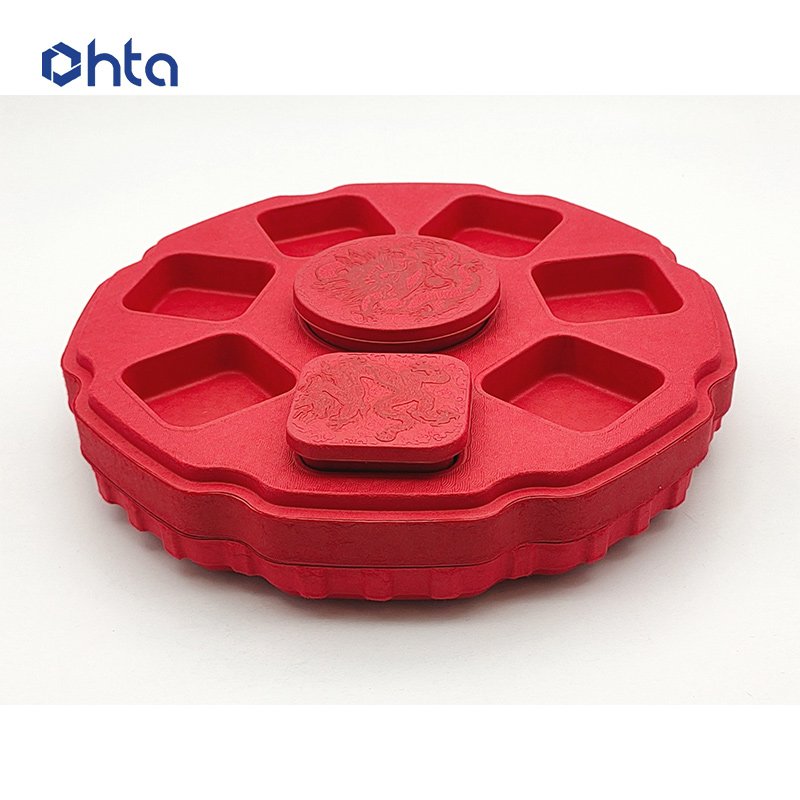 Factory wholesale Eco friendly Sugarcane bagasse biodegradable moon cake packaging box