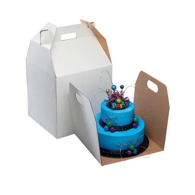 Hot sale tall boxes with handles cardboard packaging cake box