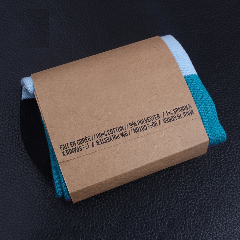 Packaging Customized Tag and Color Cards Sock Paper Packaging Labels Kraft Paper Wrap Paper Custom Logo Brand Name Brown Accept