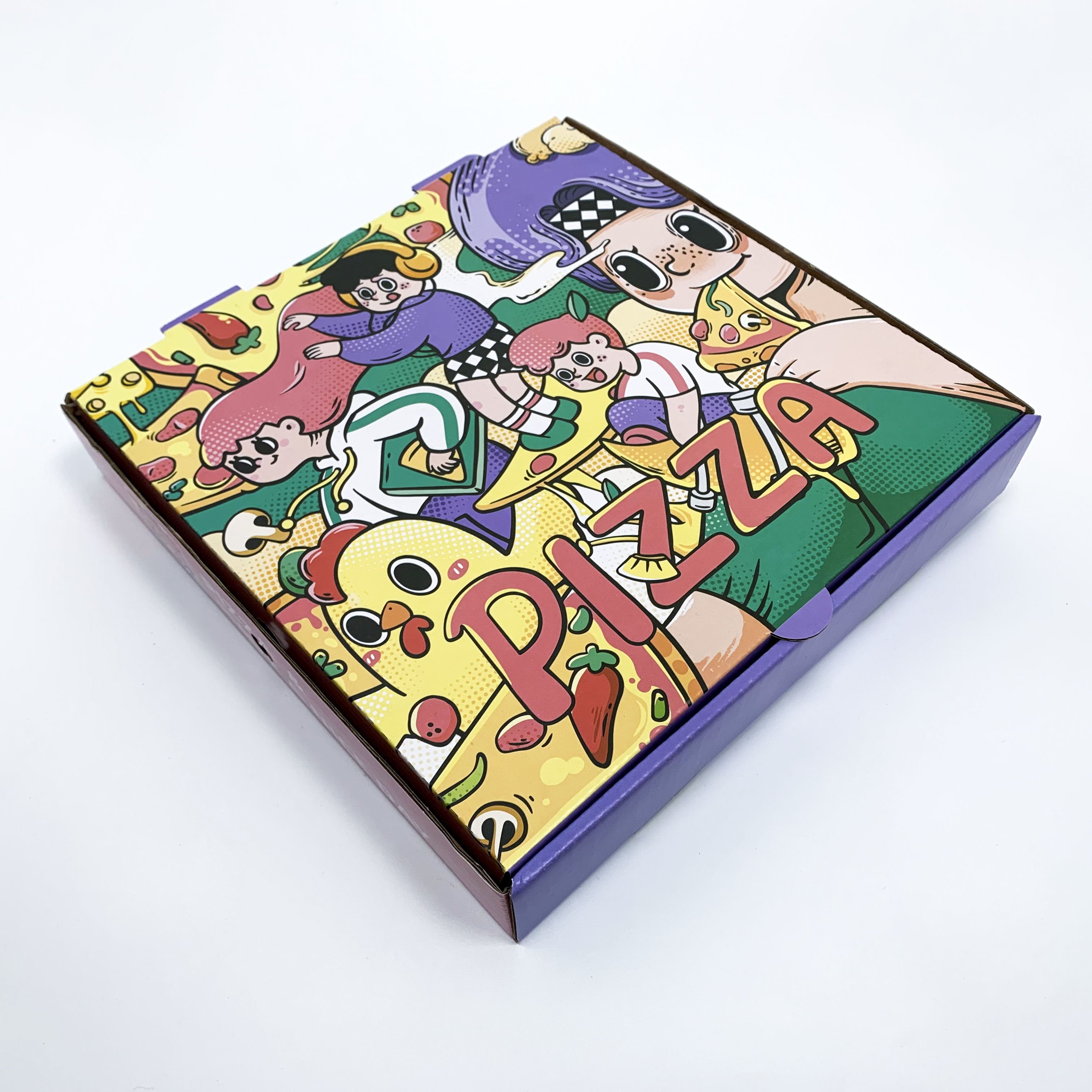 Wholesale Disposable Custom Printed Paper Take Away Box Paper packaging boxes Pizza packing Box for outside