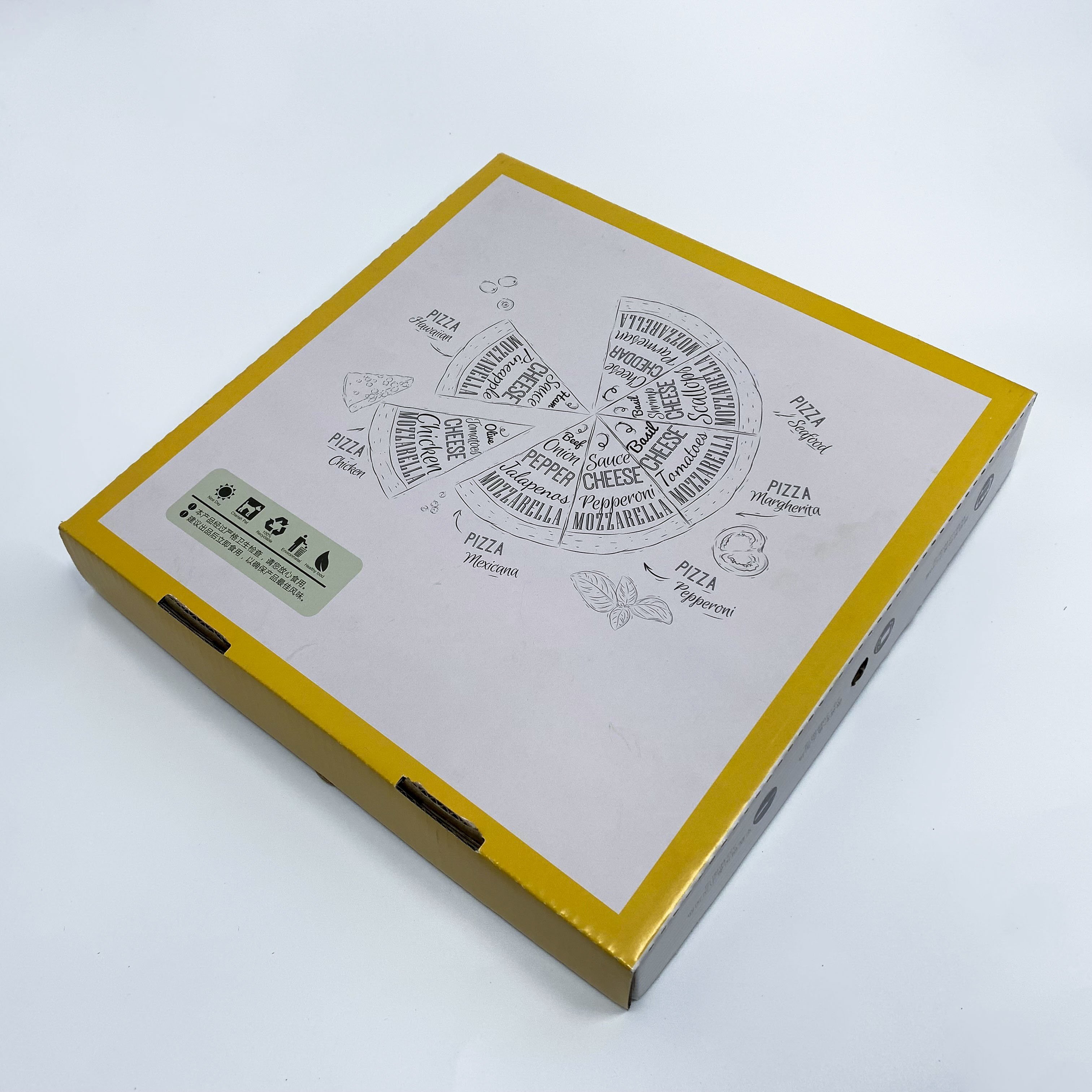 Wholesale Disposable Custom Printed Paper Take Away Box Paper packaging boxes Pizza packing Box for outside