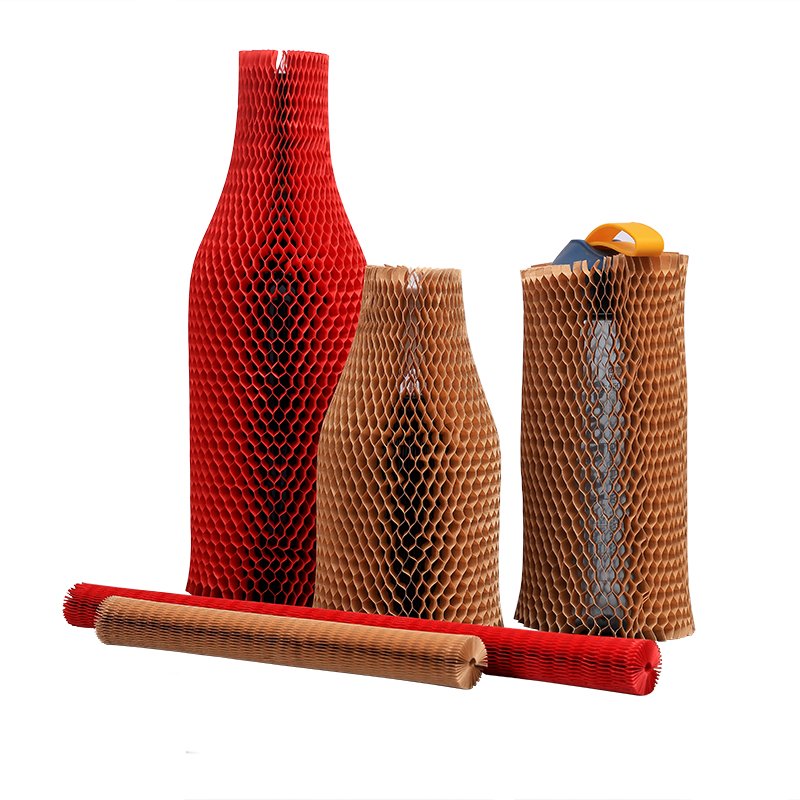 Honeycomb paper Protective Sleeve Environmental Protection Kraft paper Mesh Sleeve Wine Glass Fragile Transport packaging