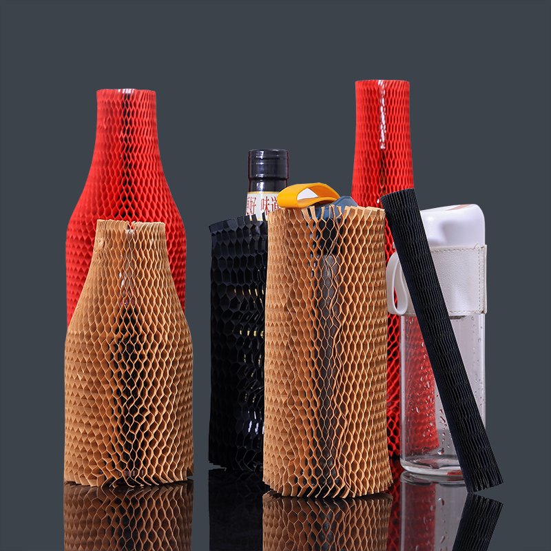 Honeycomb paper Protective Sleeve Environmental Protection Kraft paper Mesh Sleeve Wine Glass Fragile Transport packaging