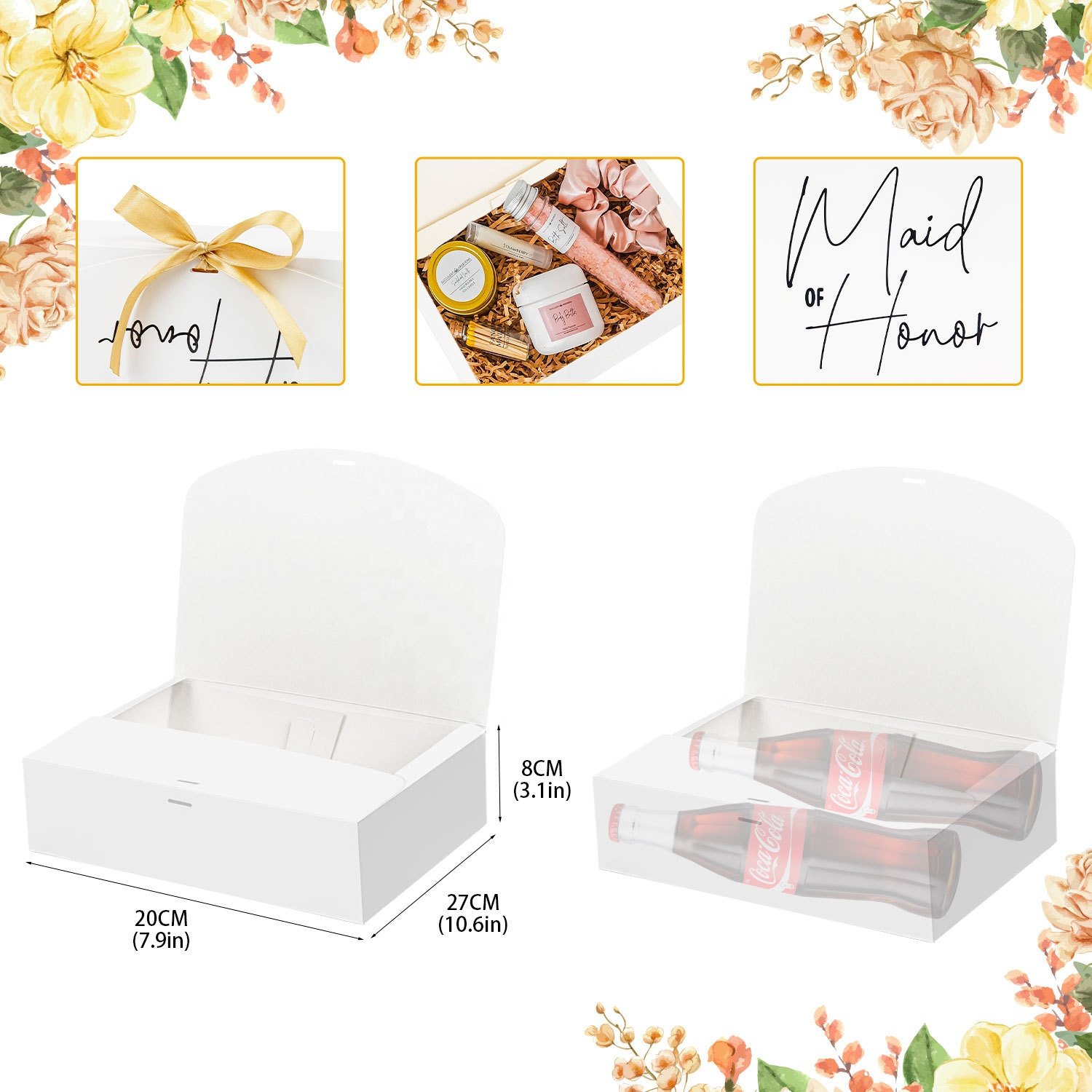 Luxury Flip Folding Gift Chocolate Candy Gift Box cosmetic paper box with Ribbon Collapsible Gift Boxes