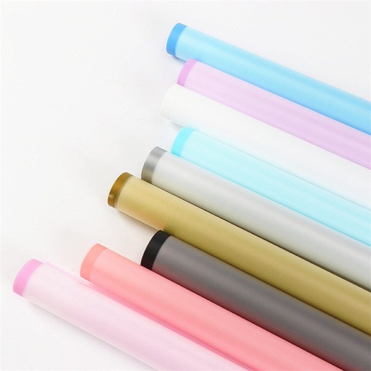 Fall In Color Best Selling Wholesale Edge Frosted Flower Wrapping Paper With Border Waterproof Bouquet Packaging Paper