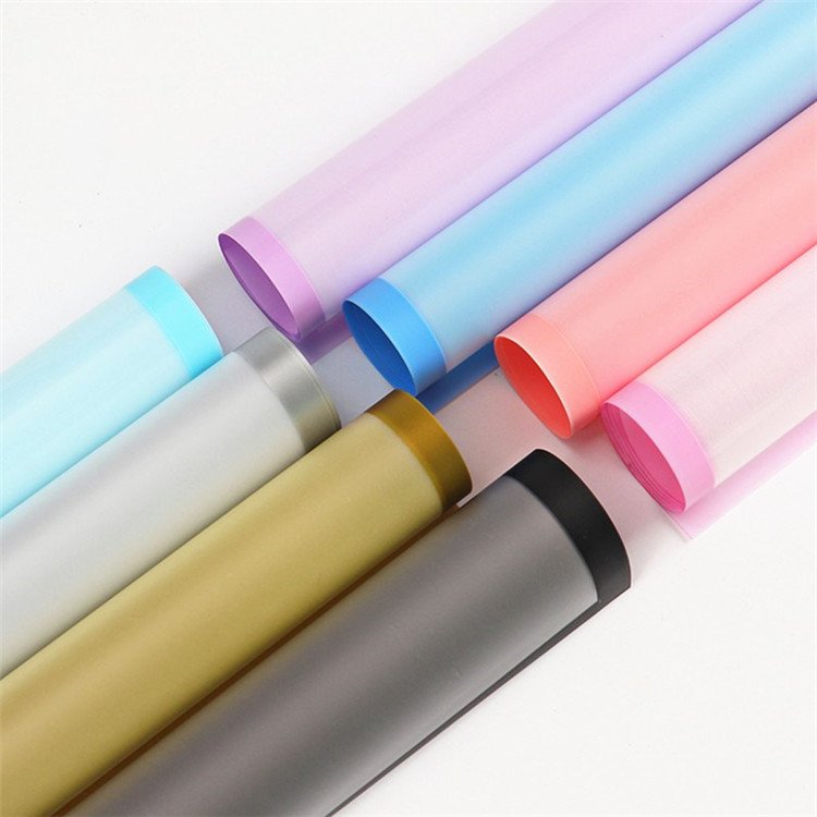 Fall In Color Best Selling Wholesale Edge Frosted Flower Wrapping Paper With Border Waterproof Bouquet Packaging Paper