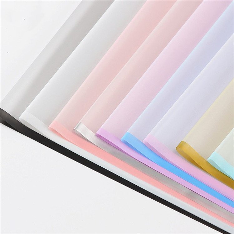 Fall In Color Best Selling Wholesale Edge Frosted Flower Wrapping Paper With Border Waterproof Bouquet Packaging Paper