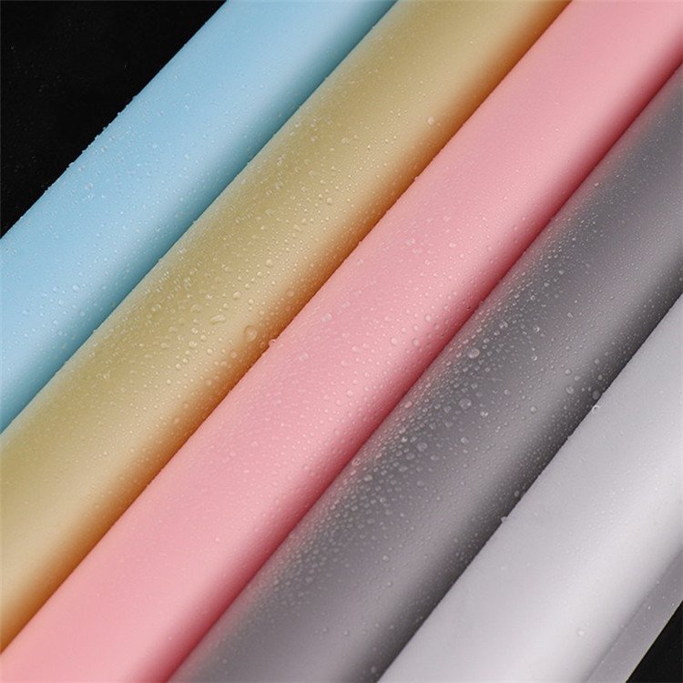 Fall In Color Best Selling Wholesale Edge Frosted Flower Wrapping Paper With Border Waterproof Bouquet Packaging Paper