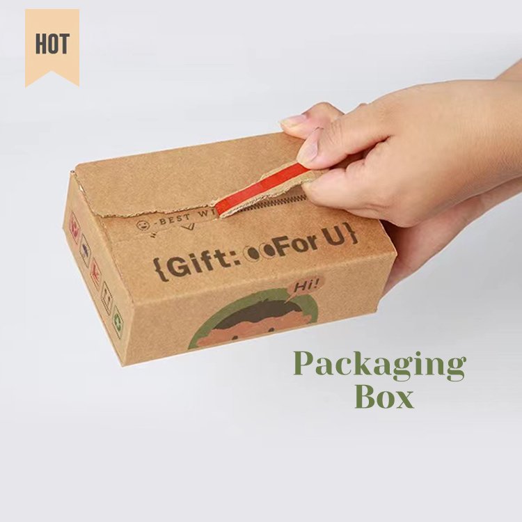 Recyclable Brown Clothing Corrugated Cardboard Packaging Mailer Branded Apparel Shipping Paper Tear Strip Zipper Box
