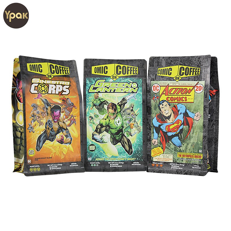YPAK Custom Digital Printing 250G 500G 1Kg 12Oz 16Oz 5Lb Flat Bottom Coffee Packaging Bags With Valve